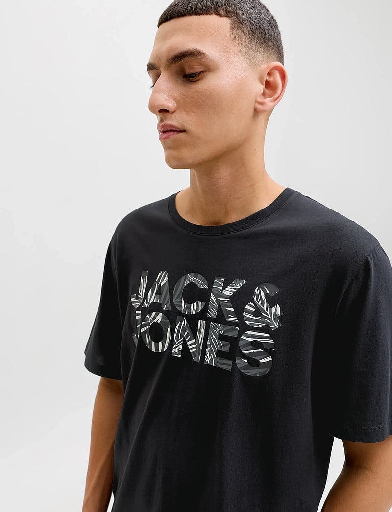 Jack & Jones - JJEJEFF LOGO TEE SS SN - short-sleeved t-shirts - black - 5