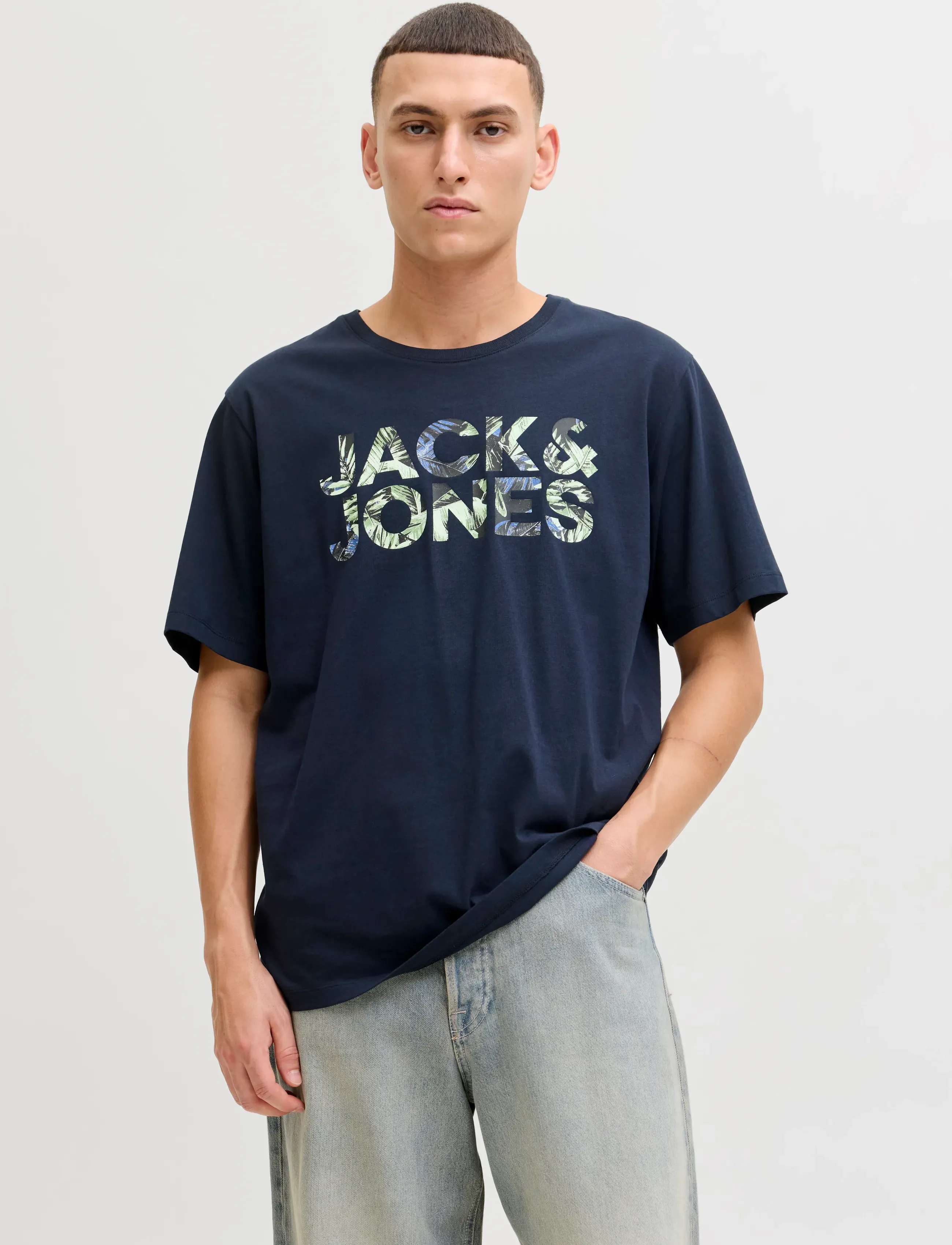 Jack & Jones JJEJEFF LOGO TEE SS SN - Short-sleeved t-shirts - SKY CAPTAIN / navy