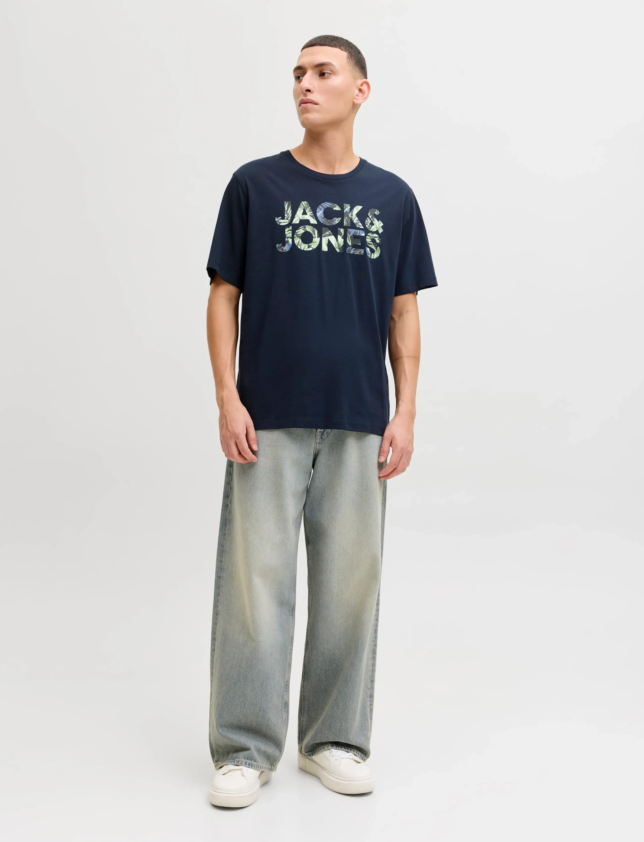 Jack & Jones - JJEJEFF LOGO TEE SS SN - short-sleeved t-shirts - sky captain - 3