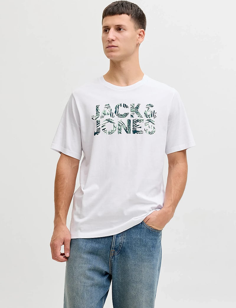 Jack & Jones - JJEJEFF LOGO TEE SS SN - short-sleeved t-shirts - white - 0