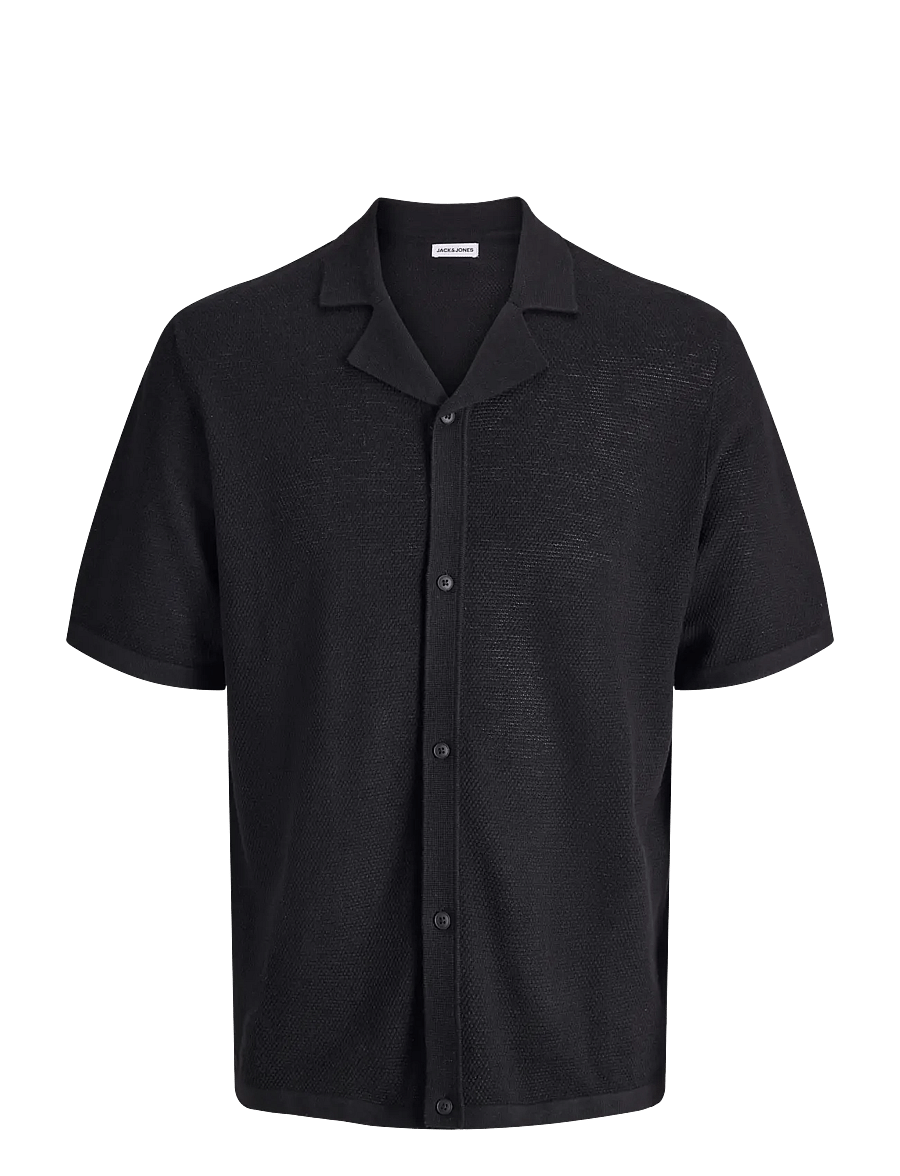 Jack & Jones - JJCHRIS KNIT RESORT SS - kootud polosärgid - black - 1