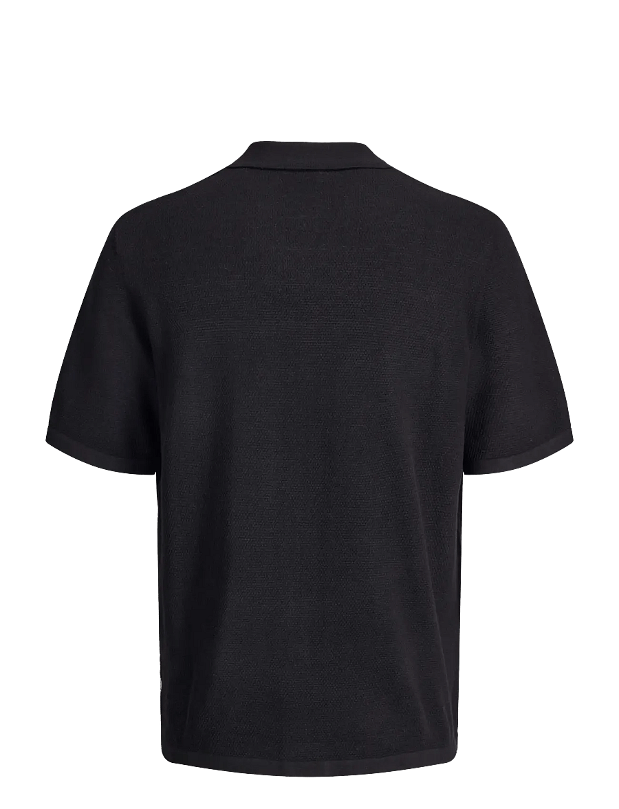 Jack & Jones - JJCHRIS KNIT RESORT SS - kootud polosärgid - black - 2