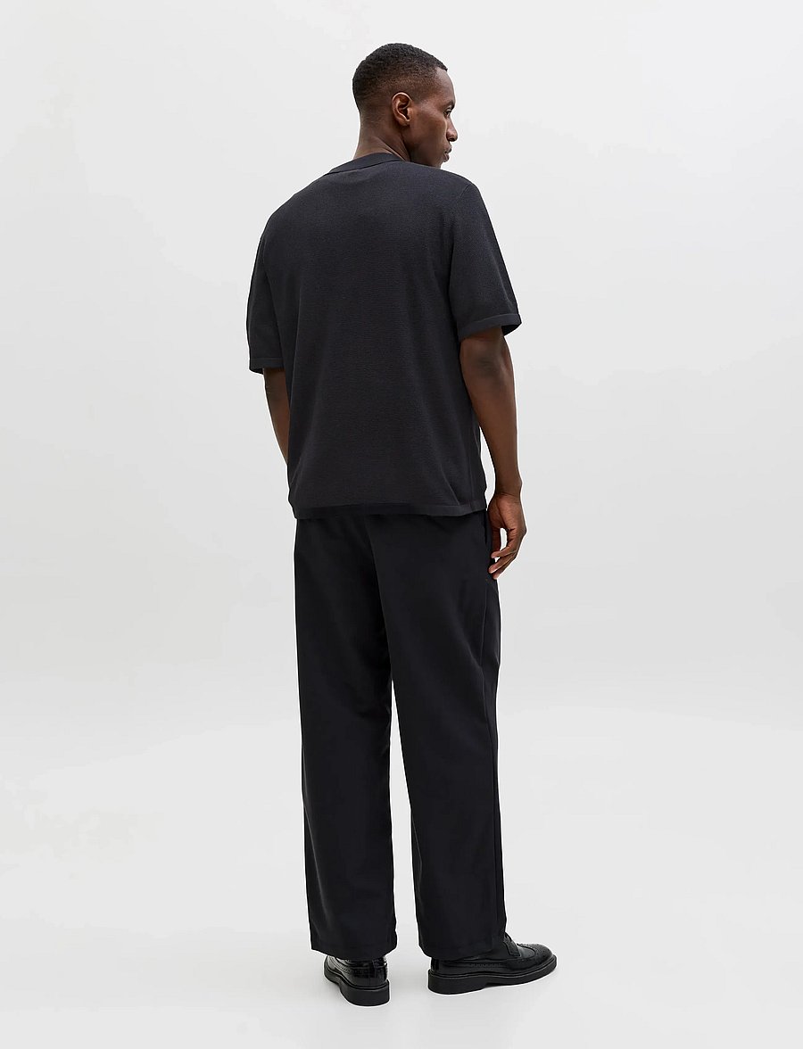 Jack & Jones - JJCHRIS KNIT RESORT SS - kootud polosärgid - black - 3