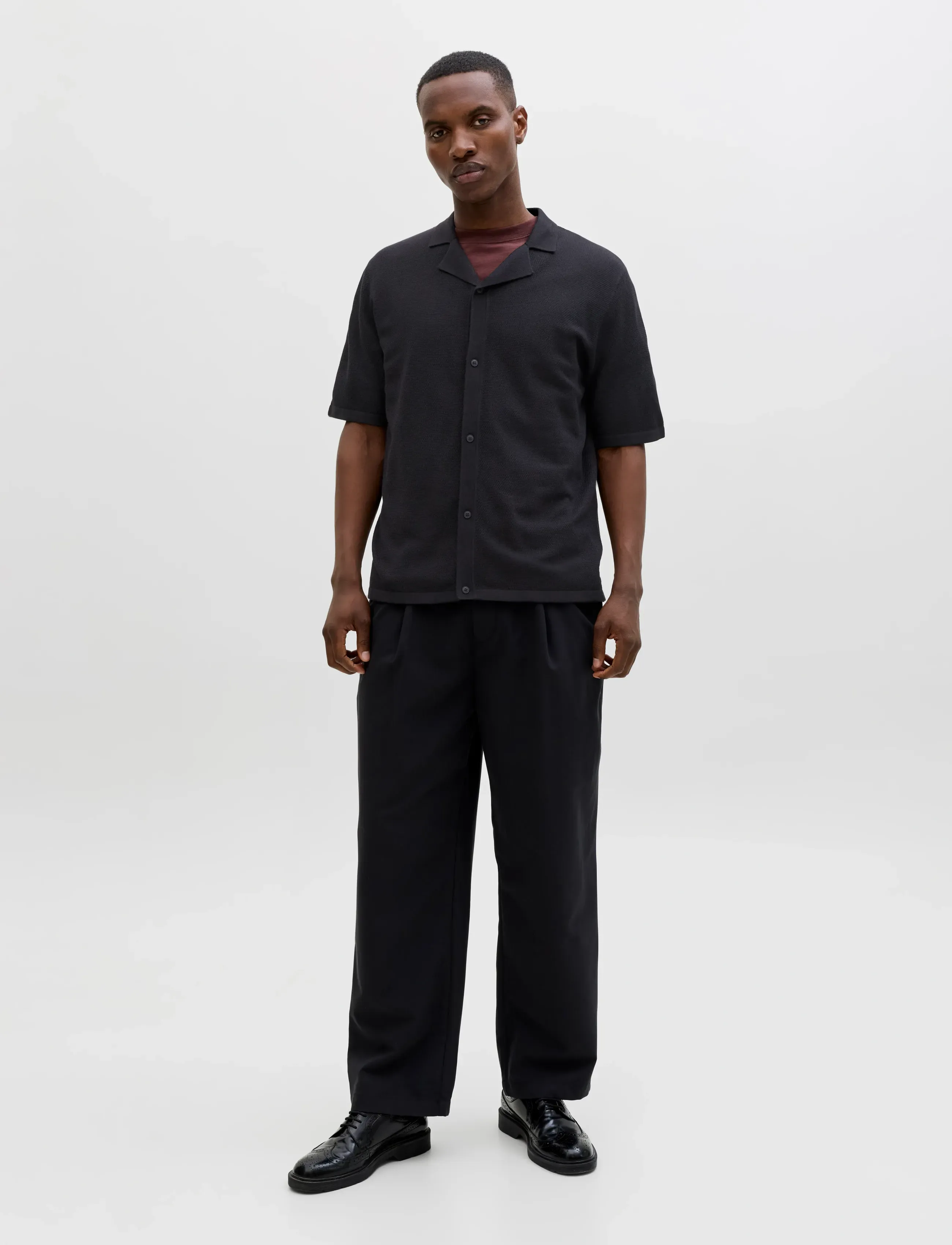 Jack & Jones - JJCHRIS KNIT RESORT SS - kootud polosärgid - black - 4