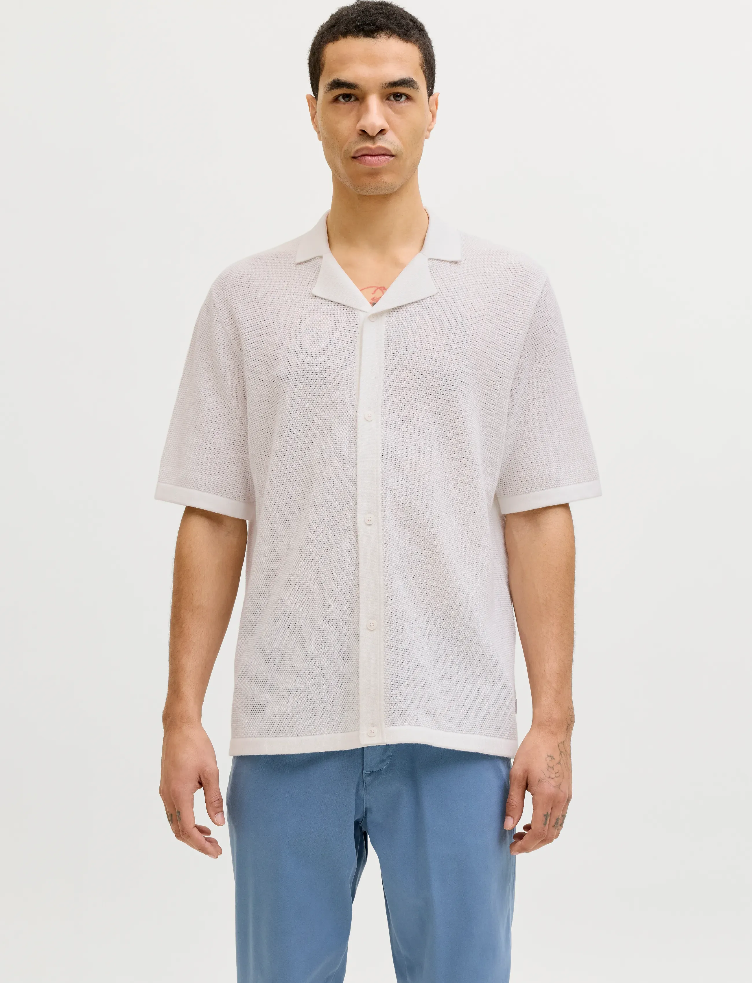 Jack & Jones JJCHRIS KNIT RESORT SS - Kollektionen - CLOUD DANCER / cream
