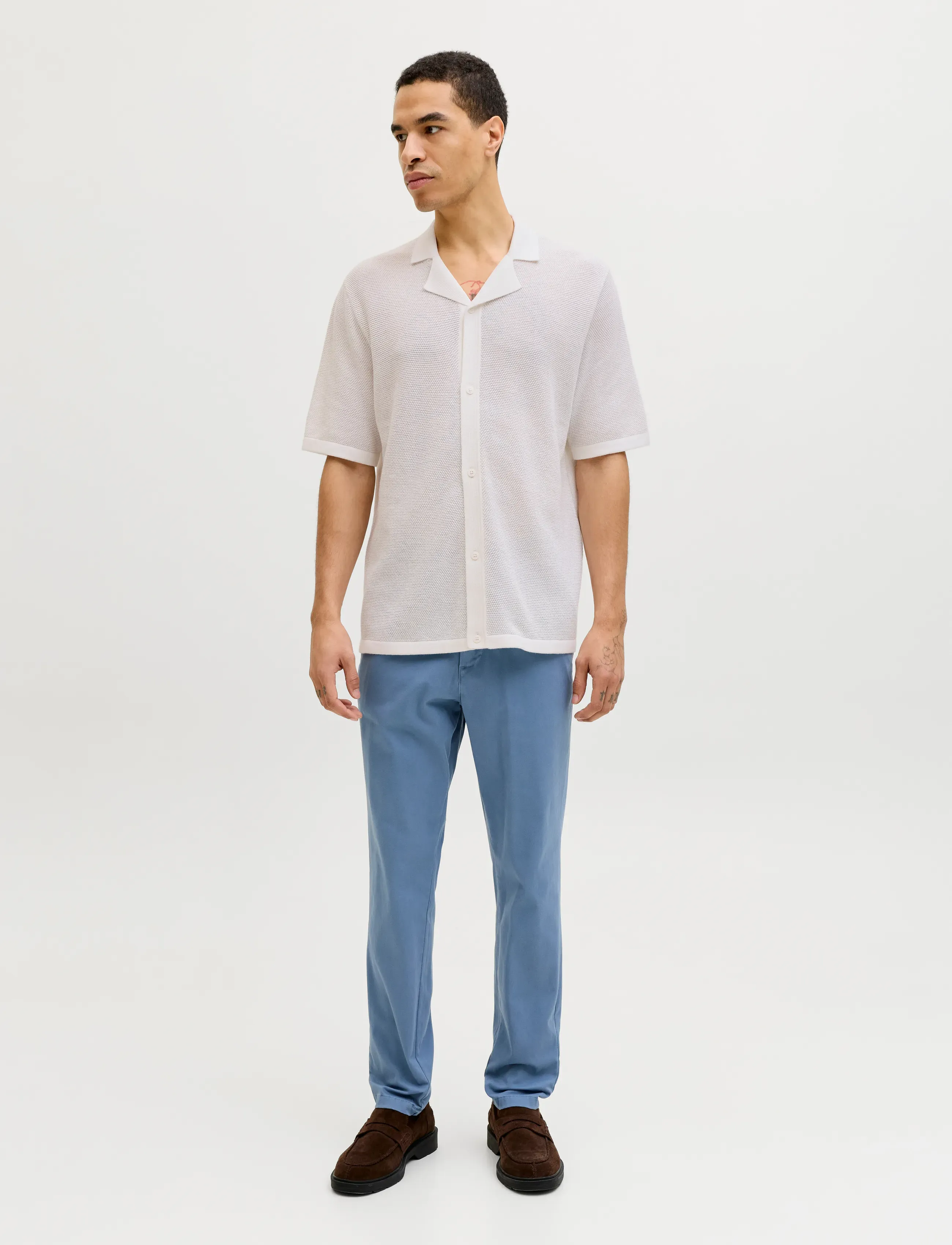 Jack & Jones - JJCHRIS KNIT RESORT SS - stickade pikéer - cloud dancer - 4