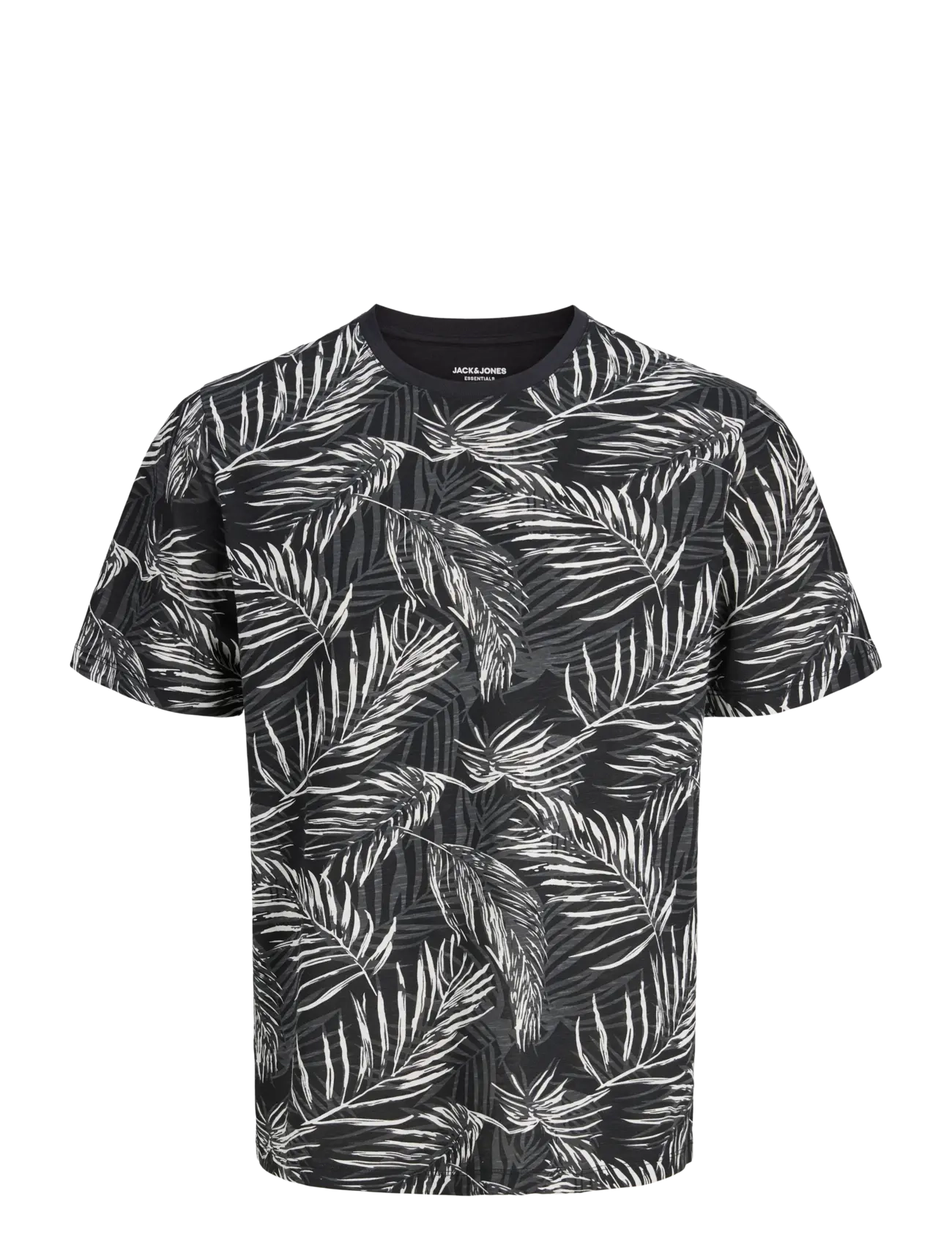 Jack & Jones JJJEFF AOP TEE SS CREW NECK - Uued stiilid laos - BLACK / black