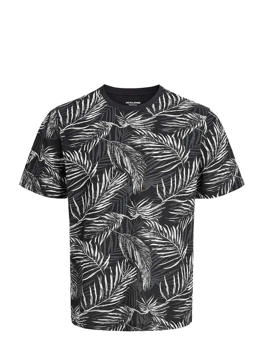 Jack & Jones - JJJEFF AOP TEE SS CREW NECK - kurzärmelig - black - 1