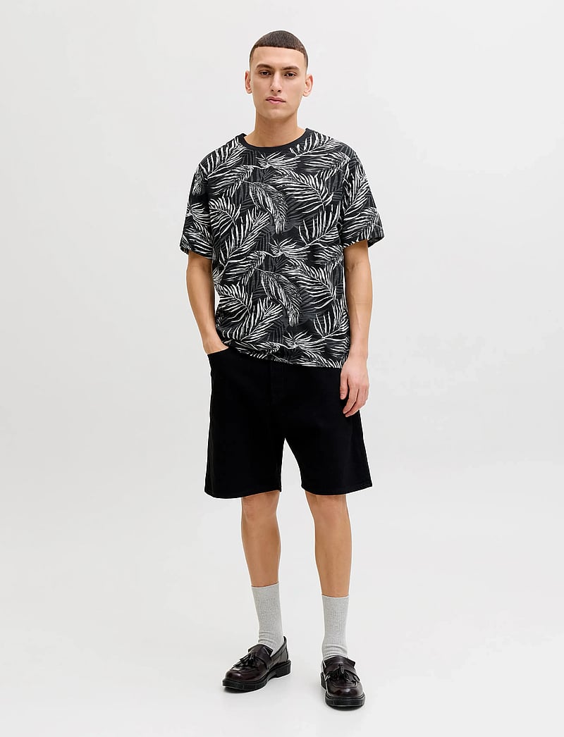 Jack & Jones - JJJEFF AOP TEE SS CREW NECK - lühikeste varrukatega t-särgid - black - 3