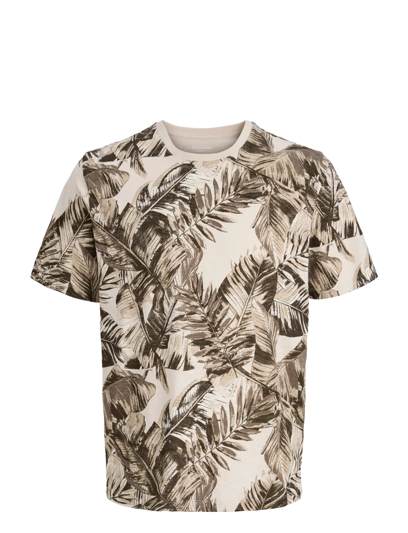 Jack & Jones JJJEFF AOP TEE SS CREW NECK - T-shirts - MOONBEAM / cream