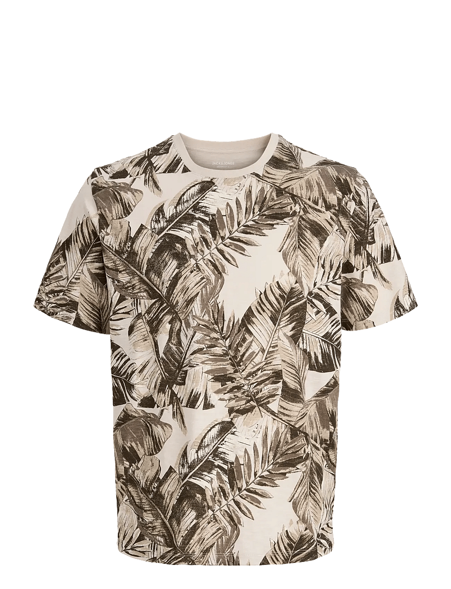 Jack & Jones - JJJEFF AOP TEE SS CREW NECK - kurzärmelig - moonbeam - 1