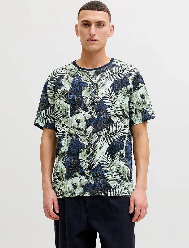 Jack & Jones - JJJEFF AOP TEE SS CREW NECK - lühikeste varrukatega t-särgid - sky captain - 0