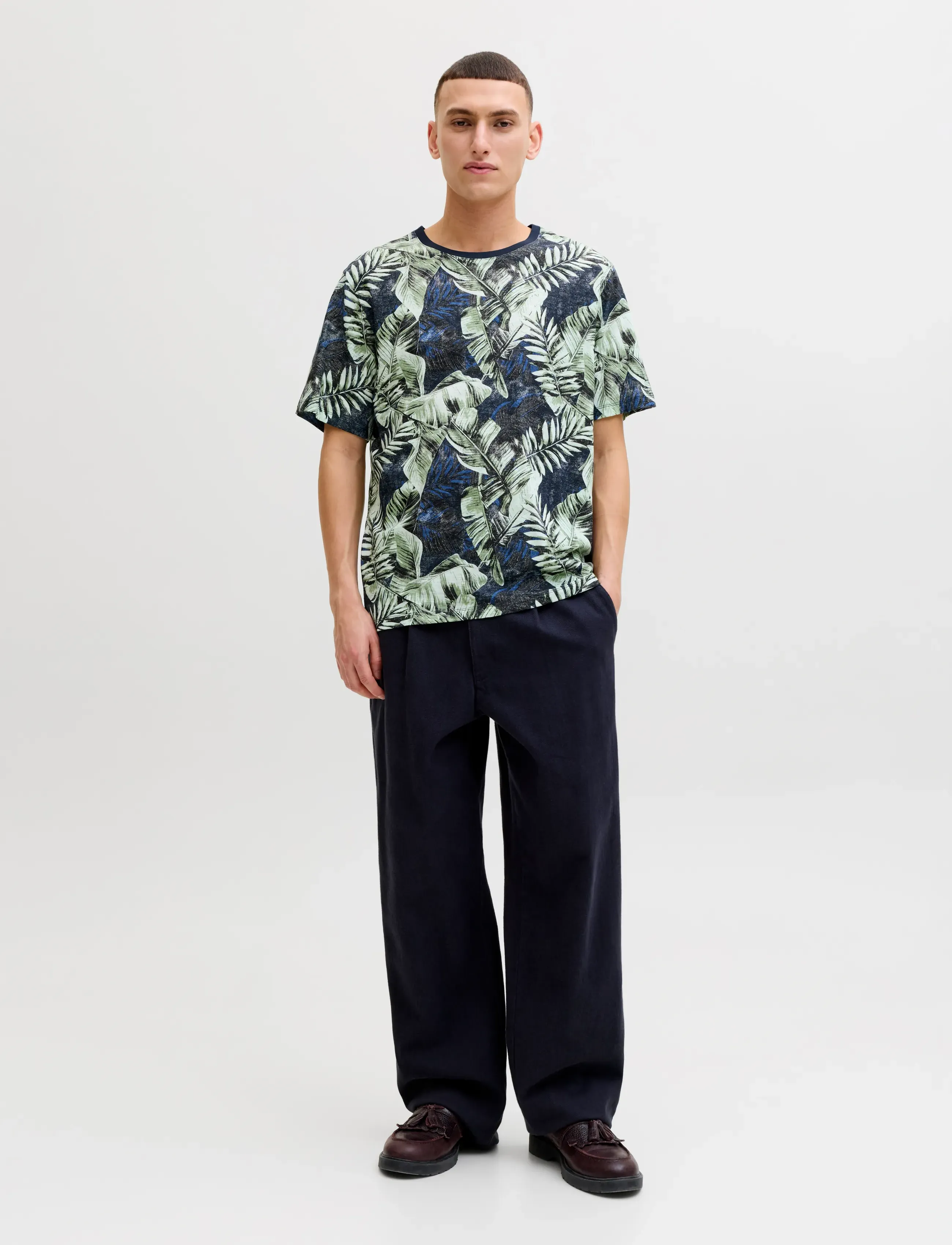 Jack & Jones - JJJEFF AOP TEE SS CREW NECK - laveste priser - sky captain - 4