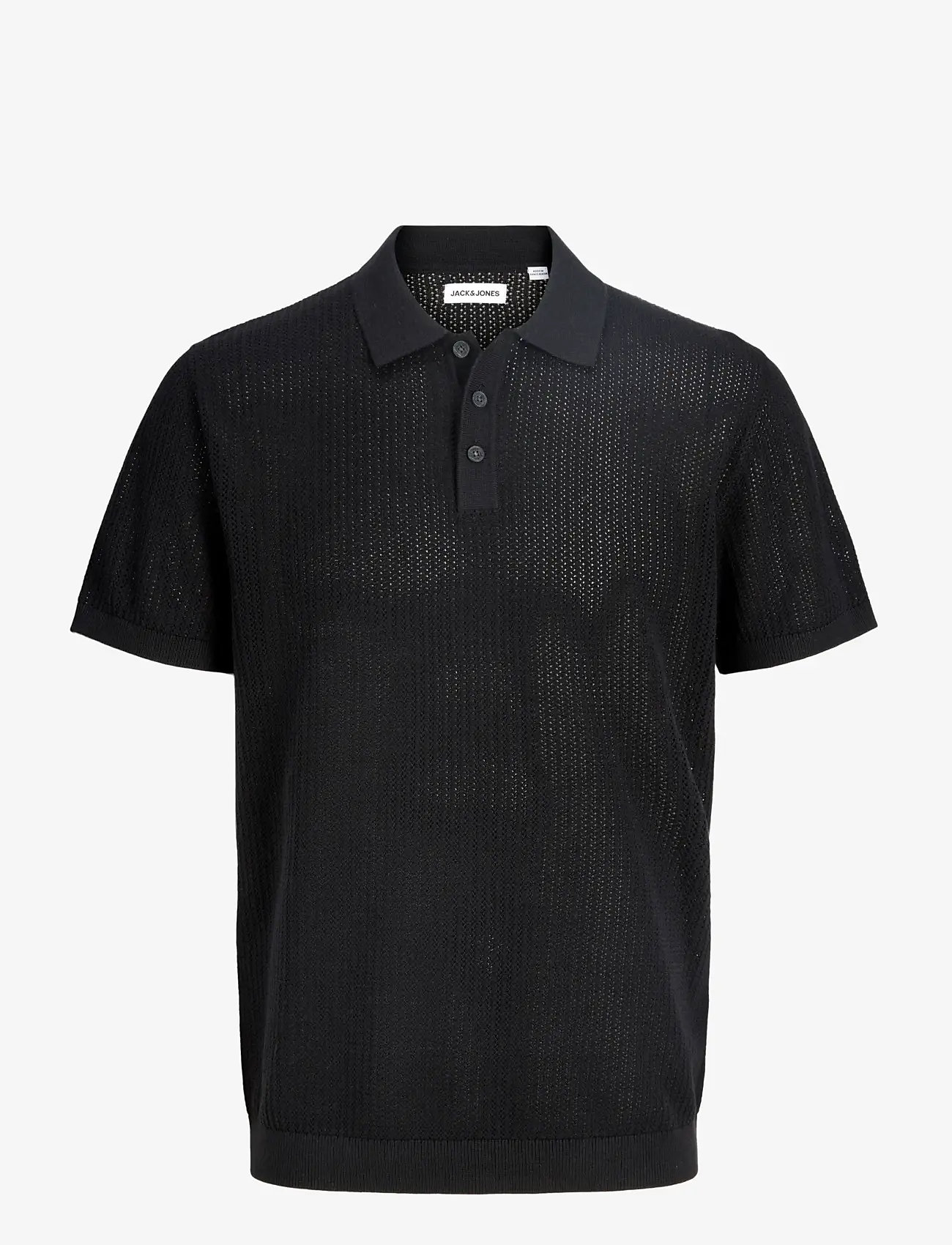 Jack & Jones - JJJESS KNIT POLO SS - polostrik - black - 1
