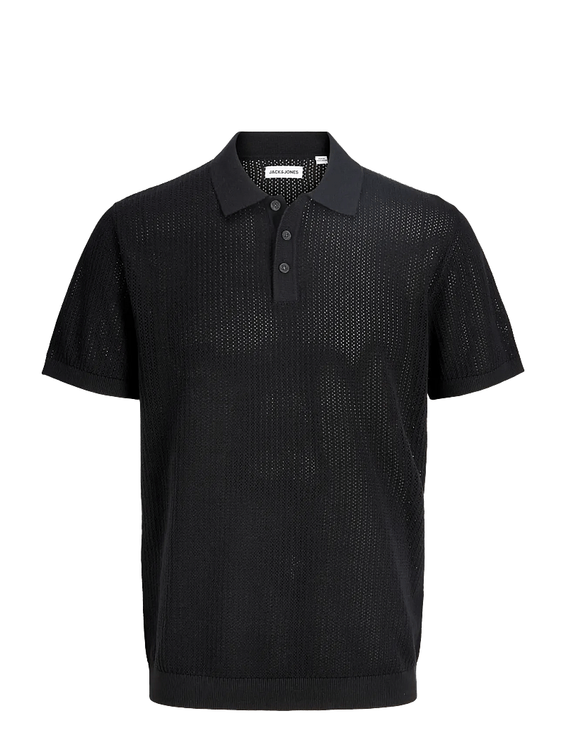 Jack & Jones - JJJESS KNIT POLO SS - polostrik - black - 1
