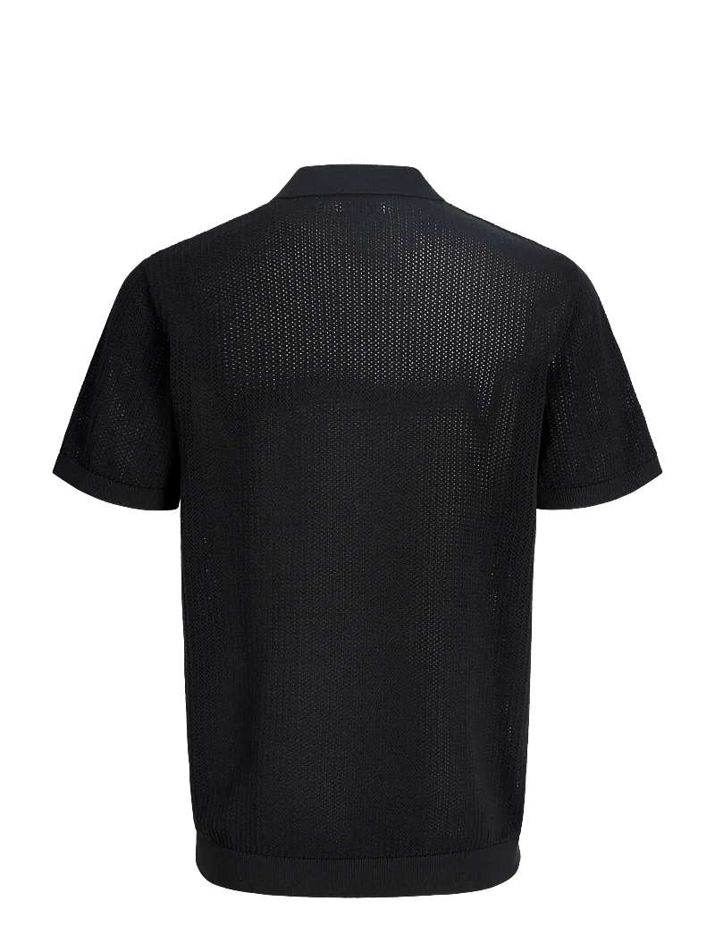 Jack & Jones - JJJESS KNIT POLO SS - polostrik - black - 2