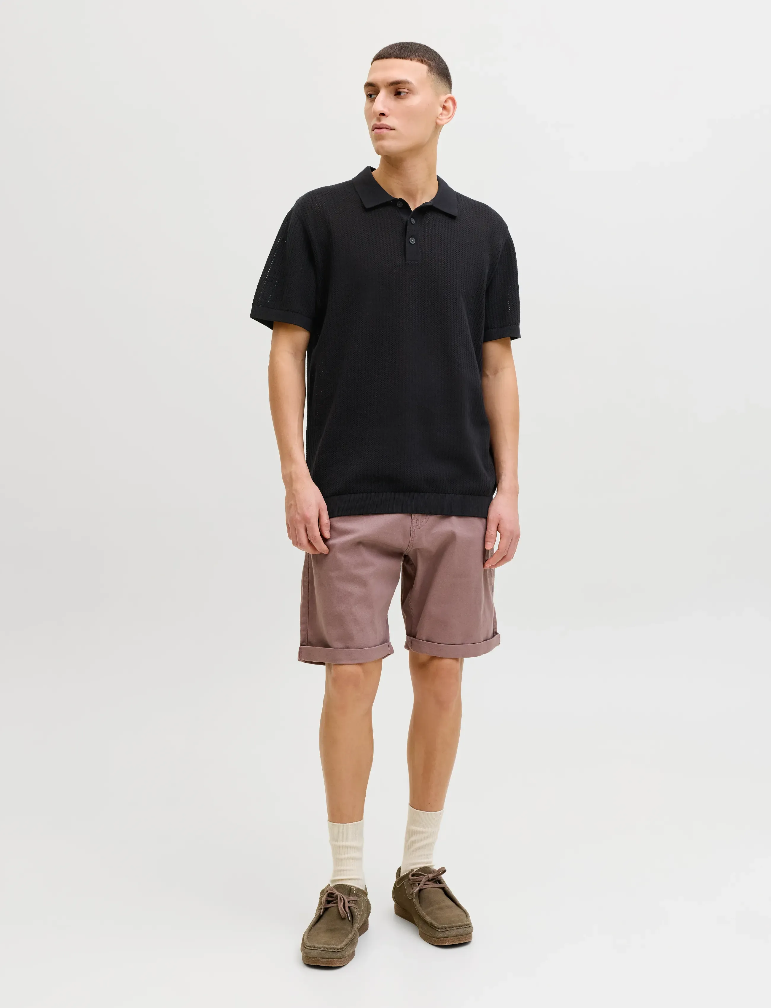 Jack & Jones - JJJESS KNIT POLO SS - gestrickte polohemden - black - 4
