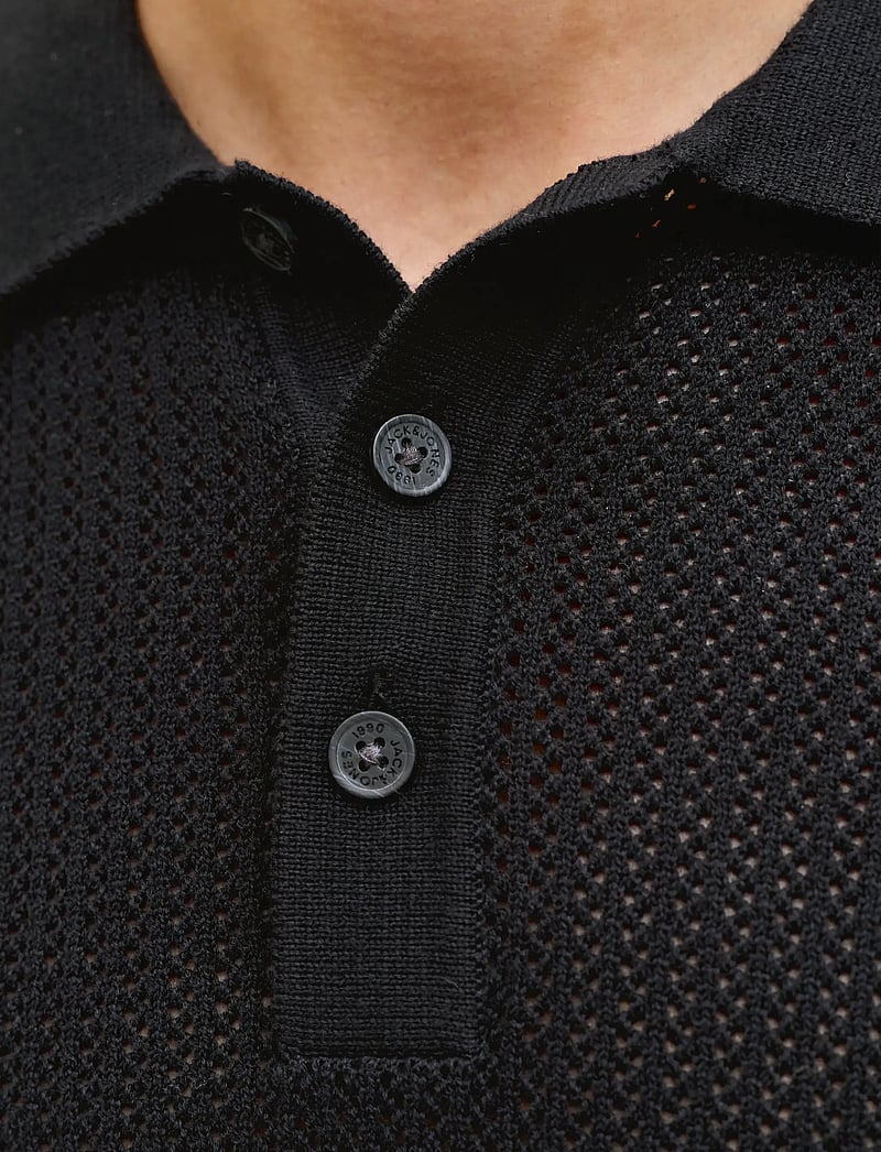 Jack & Jones - JJJESS KNIT POLO SS - polostrik - black - 5