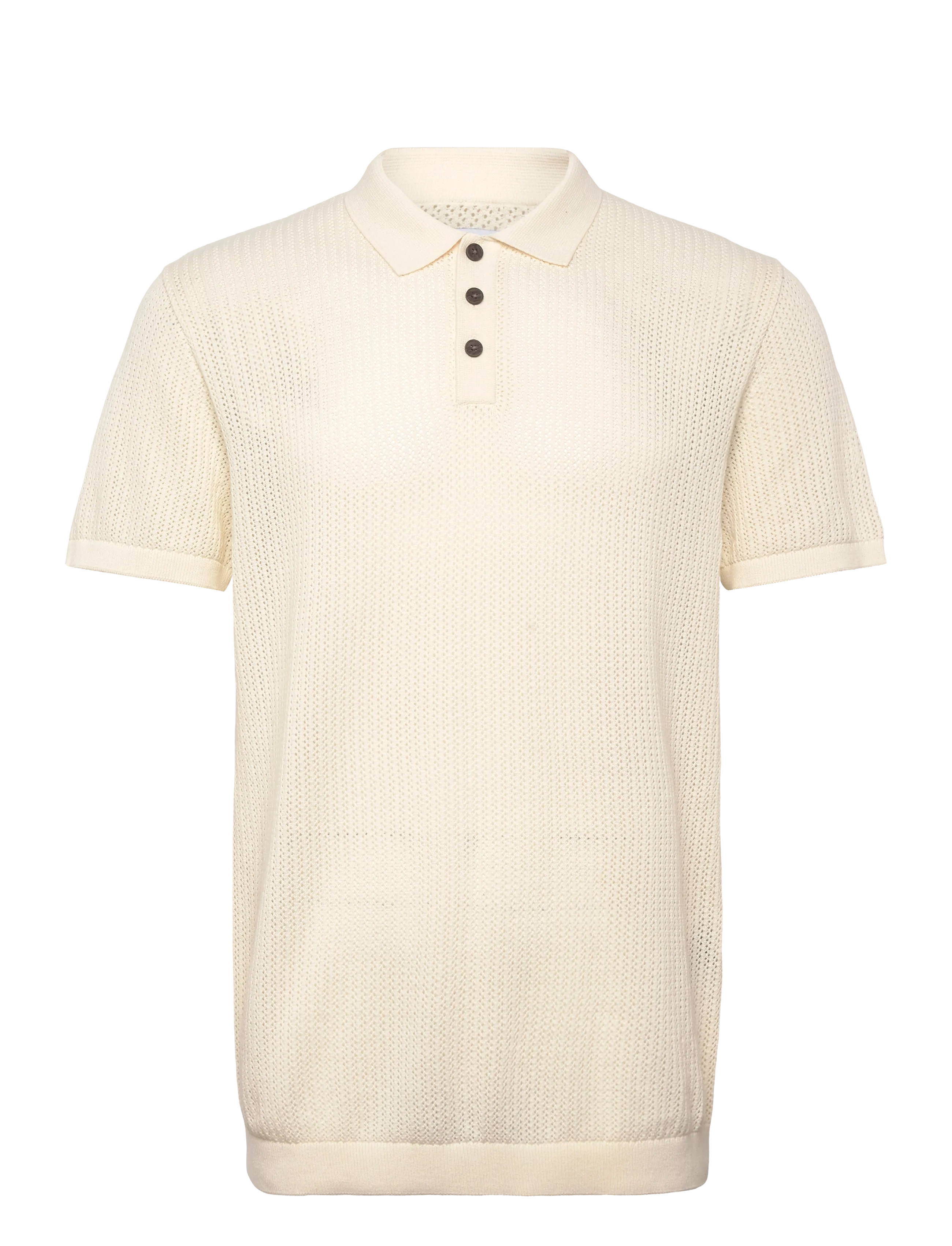 Jack & Jones Jjjess Knit Polo Ss, Mænd, Strikket Poloshirt, Cream, Str: M