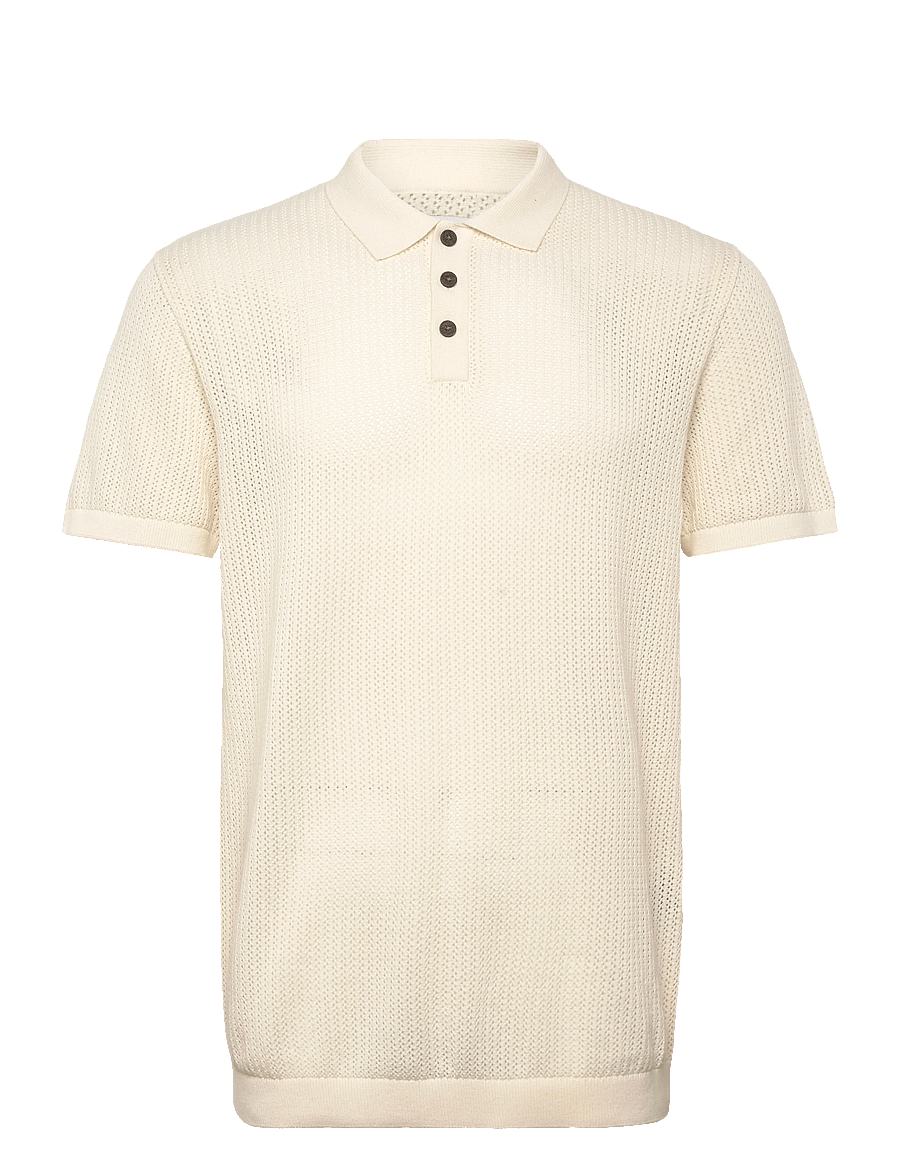 Jack & Jones - JJJESS KNIT POLO SS - gestrickte polohemden - sea salt - 0