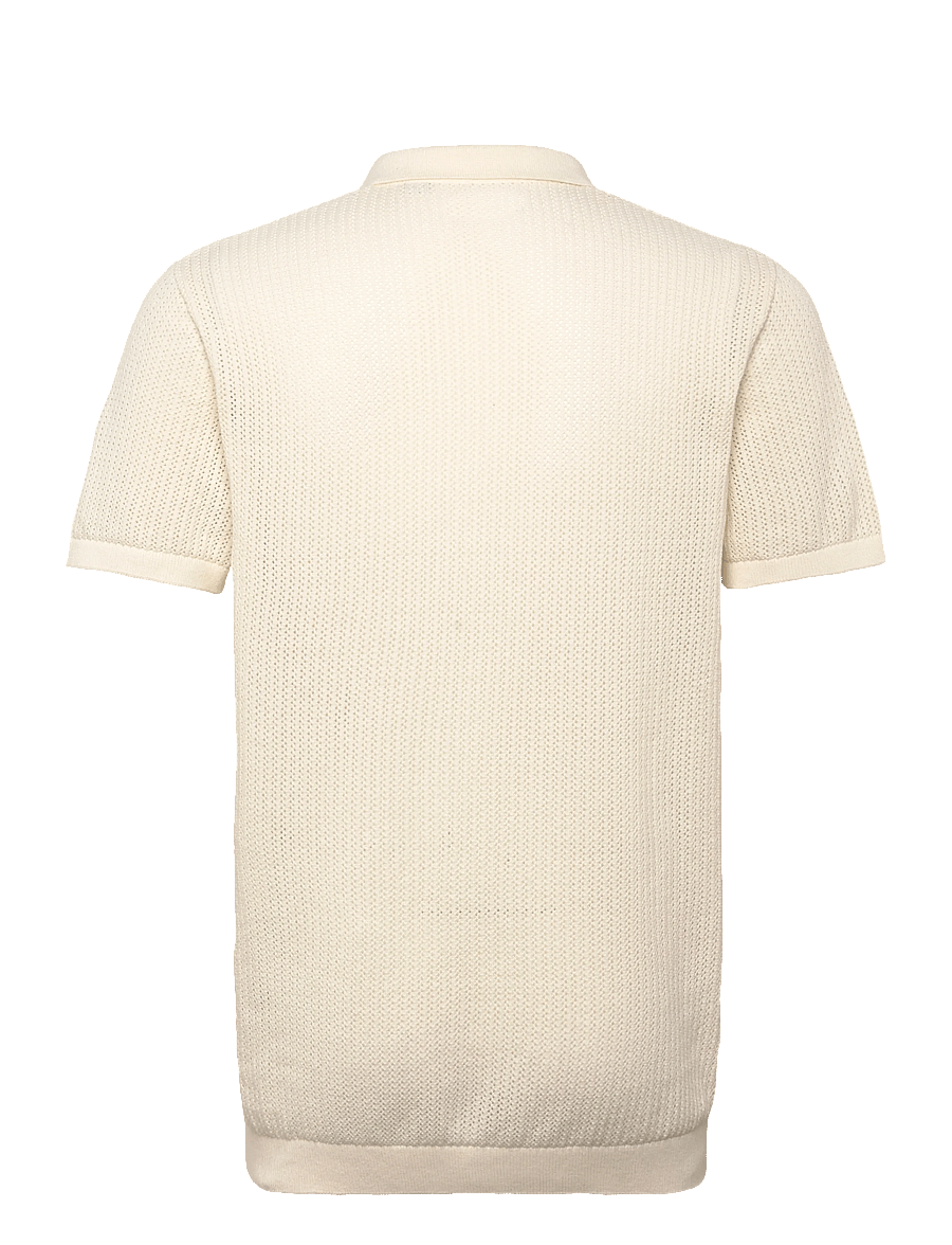 Jack & Jones - JJJESS KNIT POLO SS - gestrickte polohemden - sea salt - 1