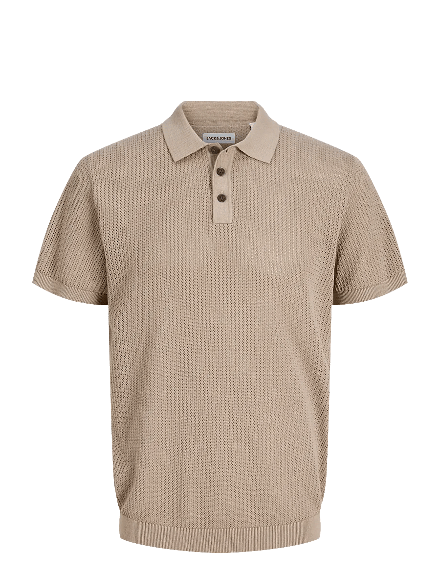 Jack & Jones - JJJESS KNIT POLO SS - stickade pikéer - string - 1