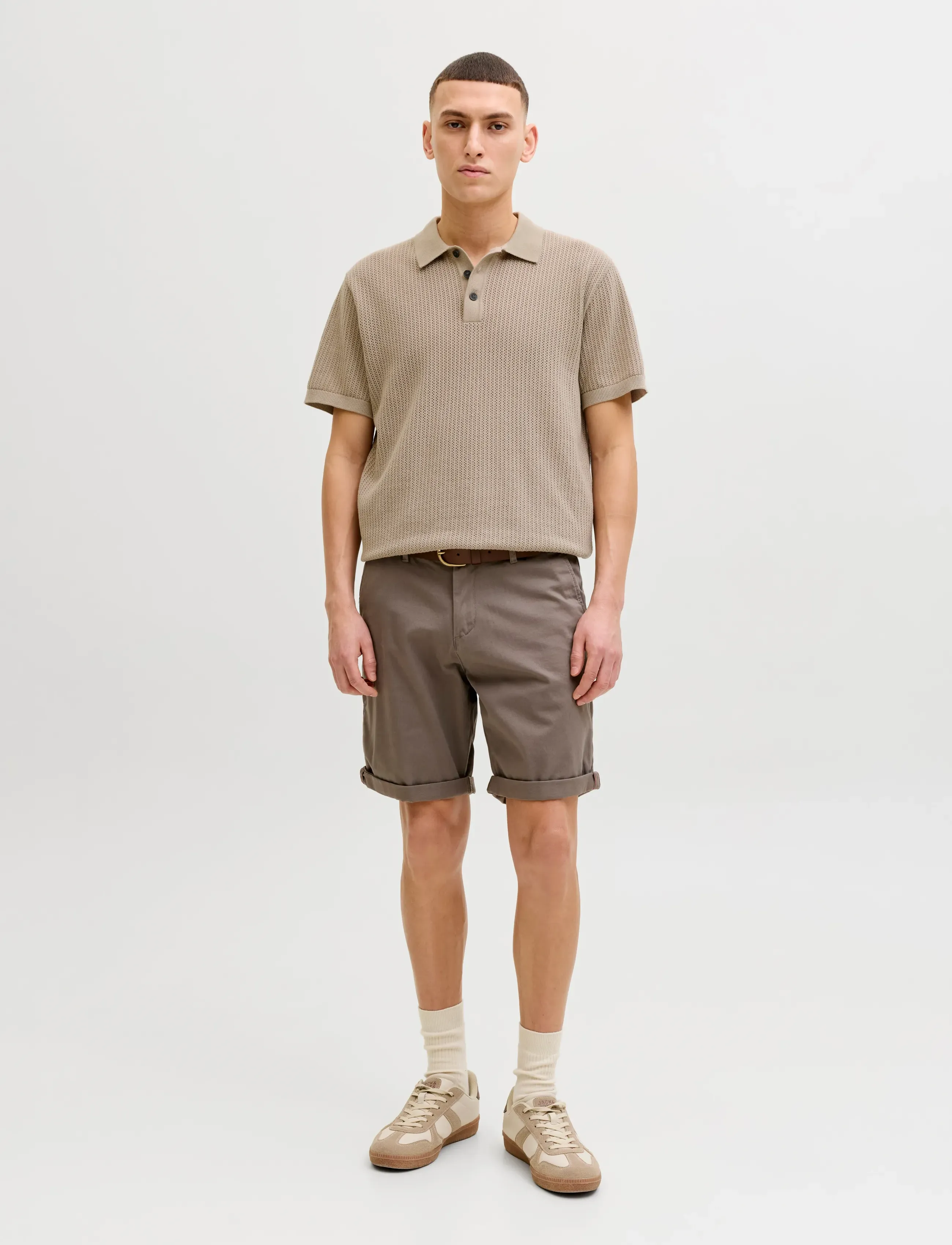 Jack & Jones - JJJESS KNIT POLO SS - stickade pikéer - string - 4