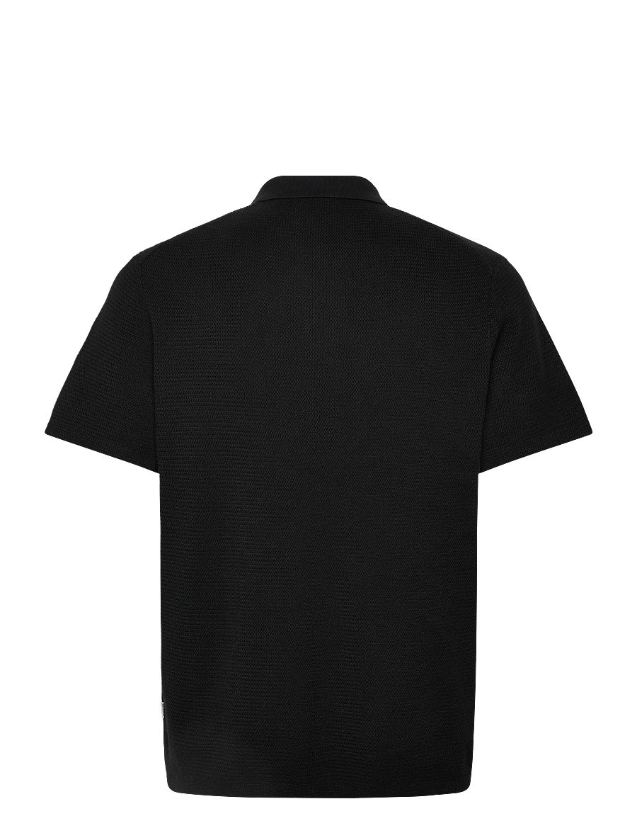 Jack & Jones - JJMAX KNIT ZIP POLO SS - gestrickte polohemden - black - 2