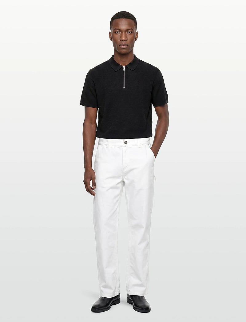 Jack & Jones - JJMAX KNIT ZIP POLO SS - gestrickte polohemden - black - 0