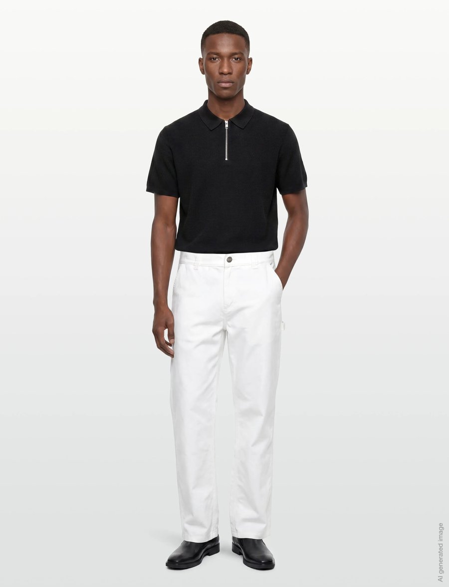 Jack & Jones - JJMAX KNIT ZIP POLO SS - gestrickte polohemden - black - 0