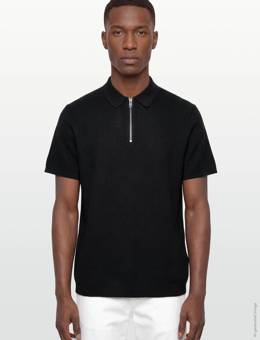 Jack & Jones - JJMAX KNIT ZIP POLO SS - gestrickte polohemden - black - 3