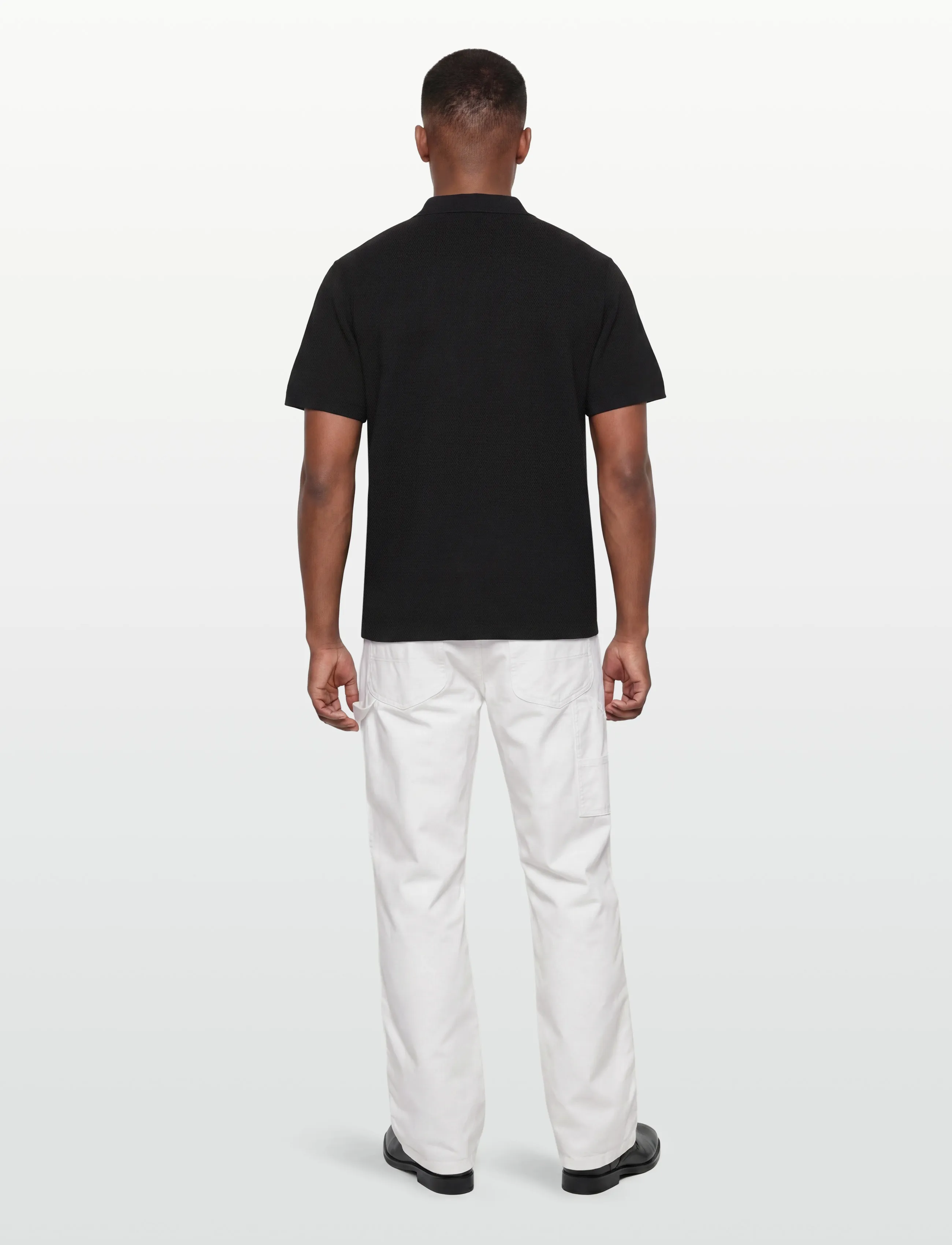 Jack & Jones - JJMAX KNIT ZIP POLO SS - gestrickte polohemden - black - 4
