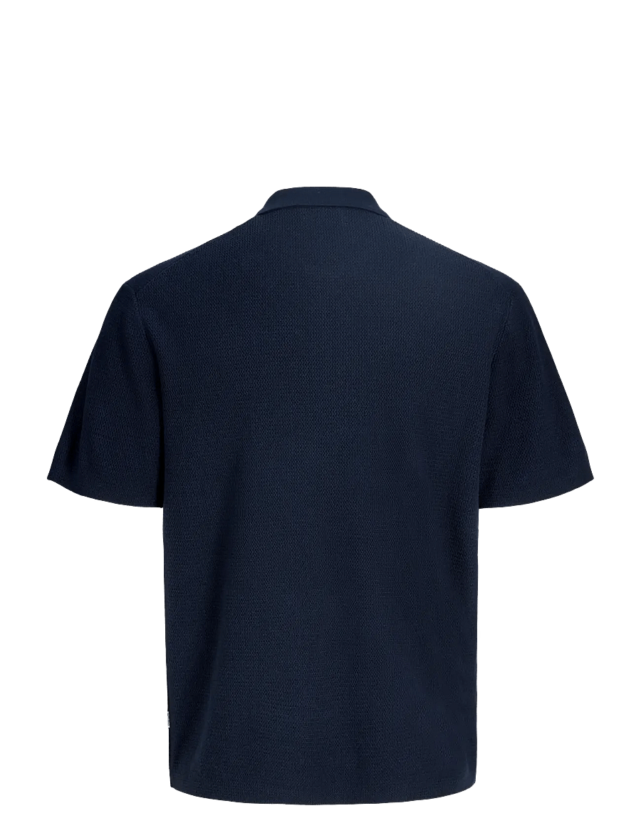 Jack & Jones - JJMAX KNIT ZIP POLO SS - prjónaðir pólóbolir - navy blazer - 2
