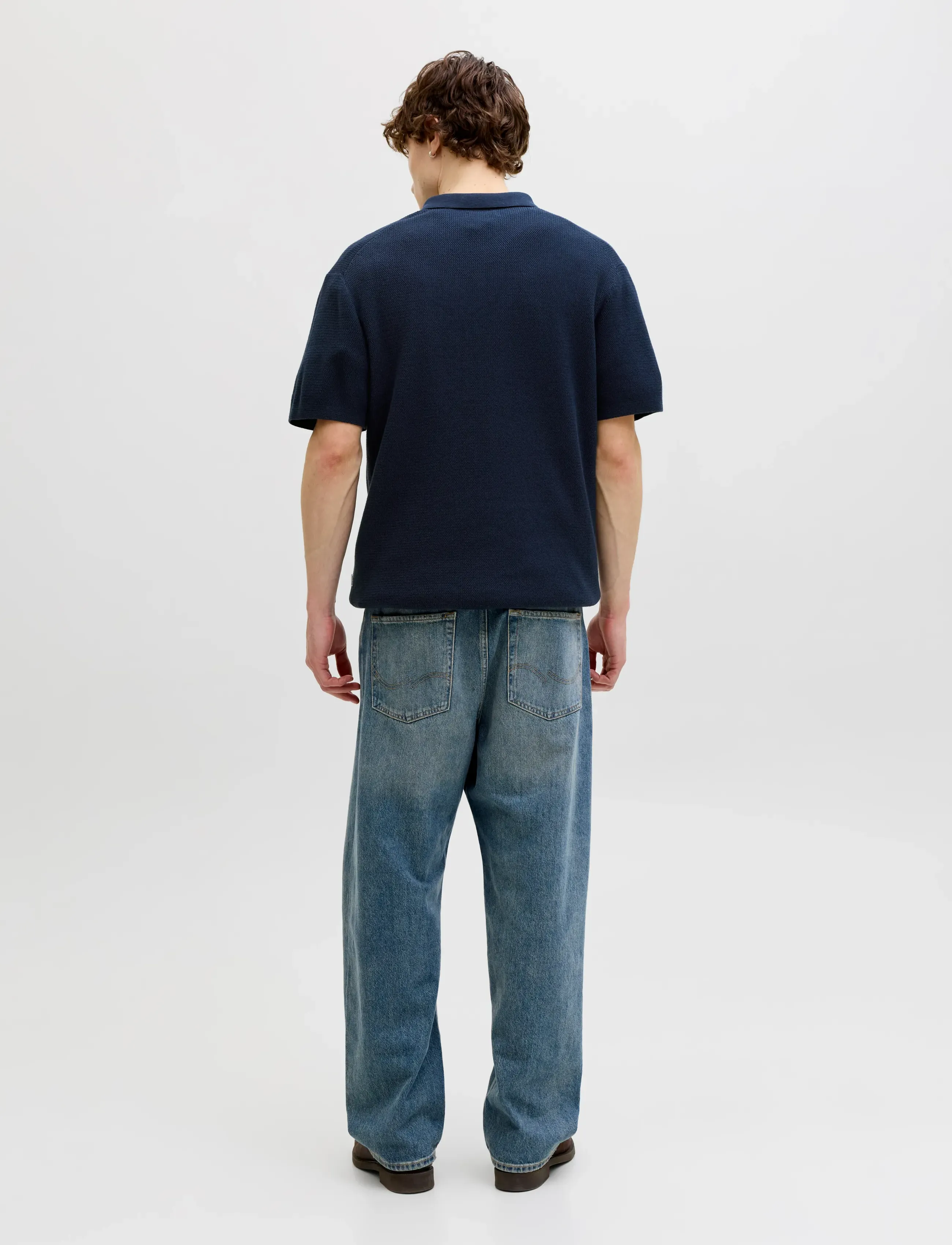 Jack & Jones - JJMAX KNIT ZIP POLO SS - prjónaðir pólóbolir - navy blazer - 3