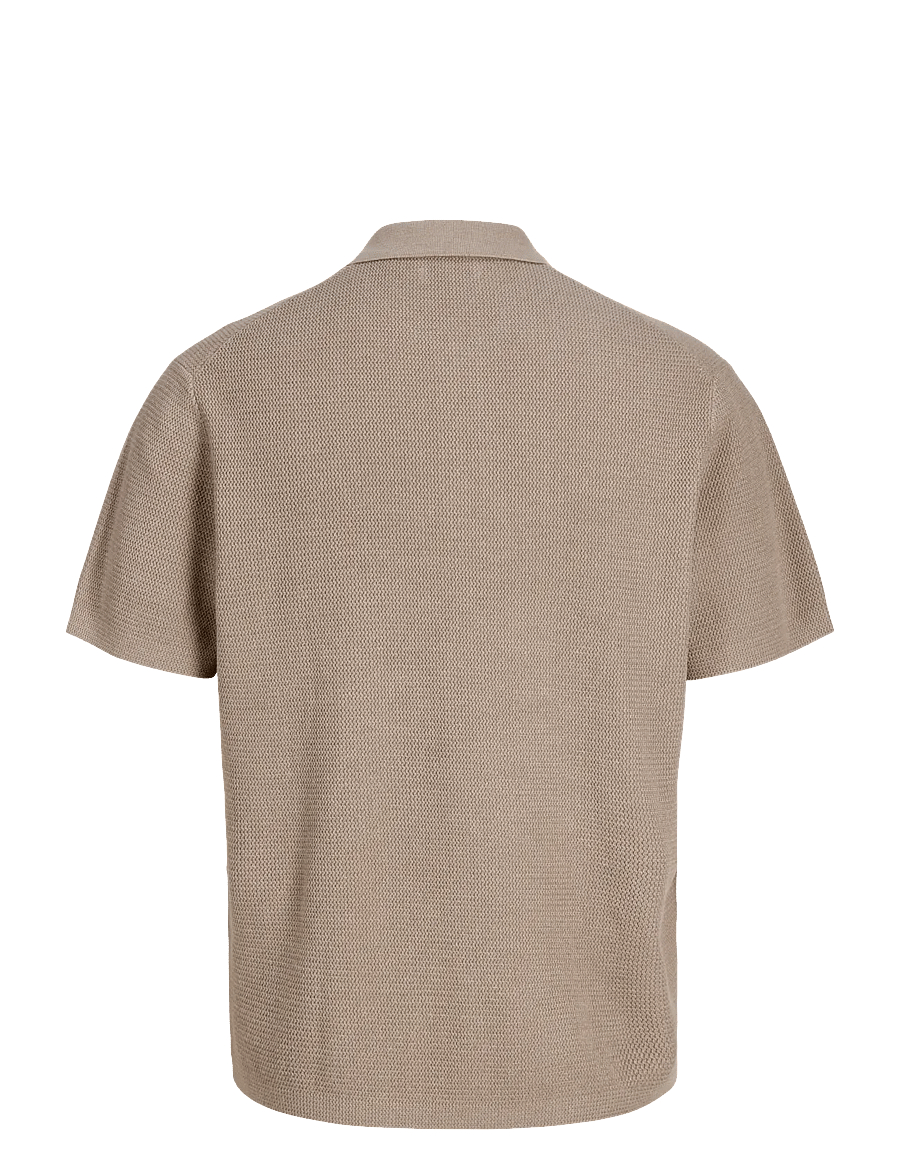 Jack & Jones - JJMAX KNIT ZIP POLO SS - prjónaðir pólóbolir - string - 2