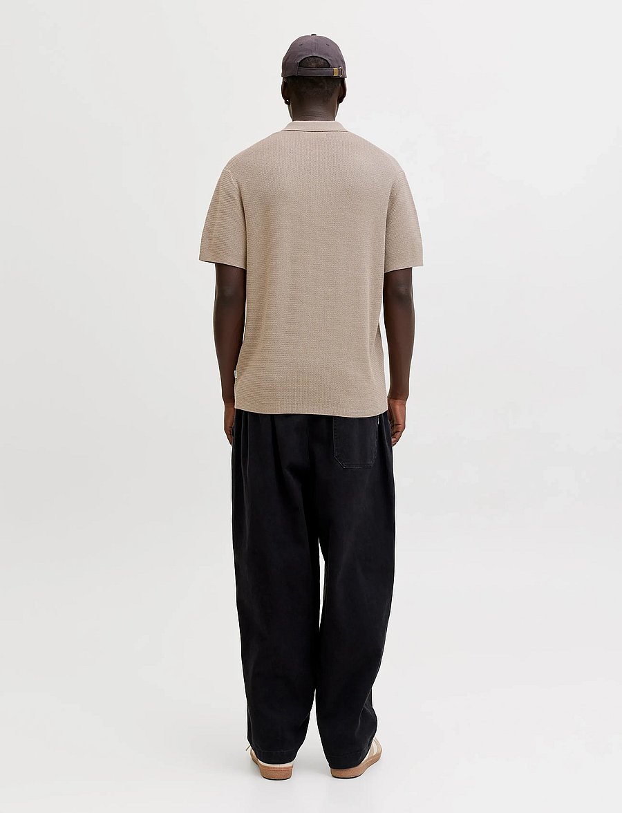 Jack & Jones - JJMAX KNIT ZIP POLO SS - prjónaðir pólóbolir - string - 3