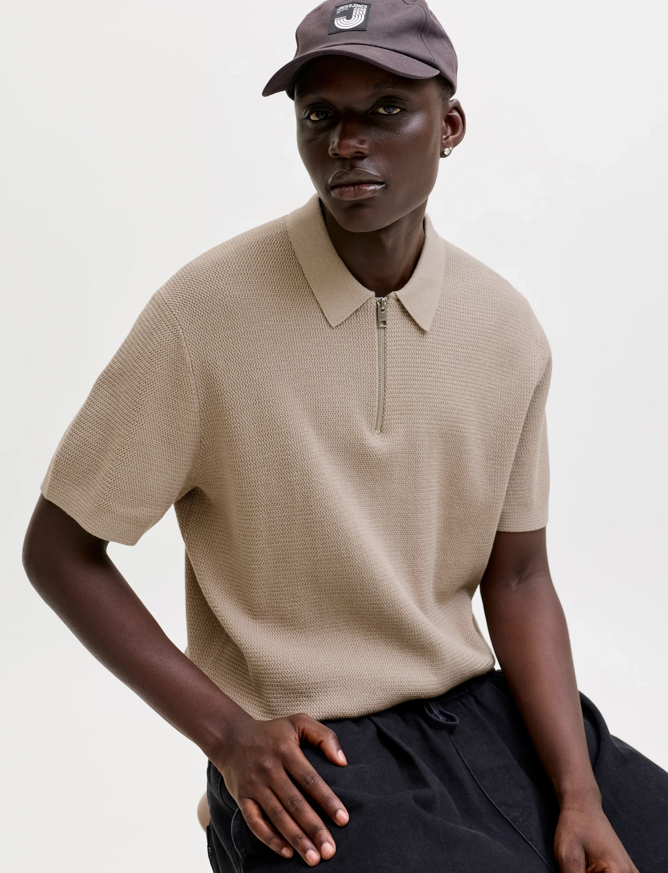 Jack & Jones - JJMAX KNIT ZIP POLO SS - die niedrigsten preise - string - 5