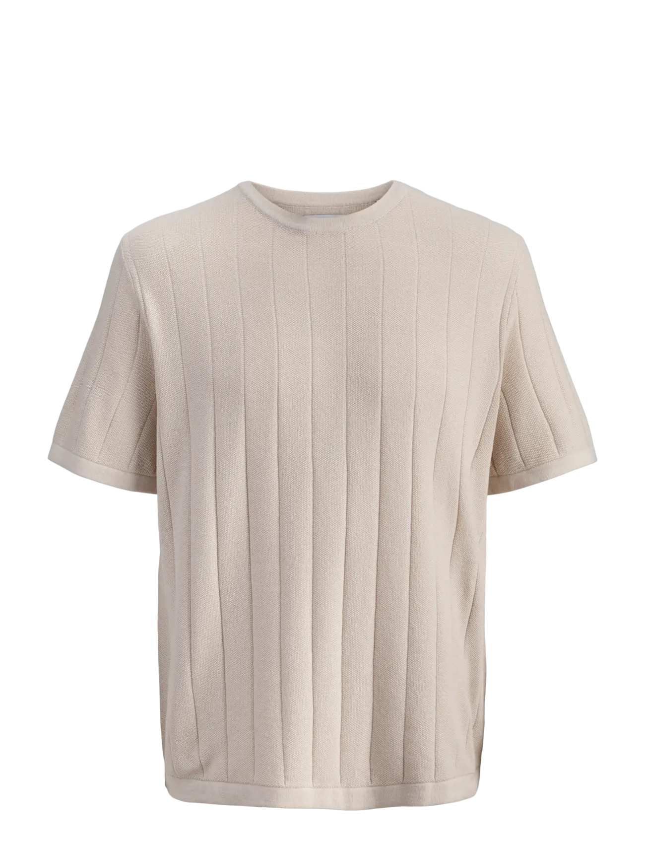 Jack & Jones JJEBRADLEY KNIT TEE SS LN - Jack & Jones - MOONBEAM / cream