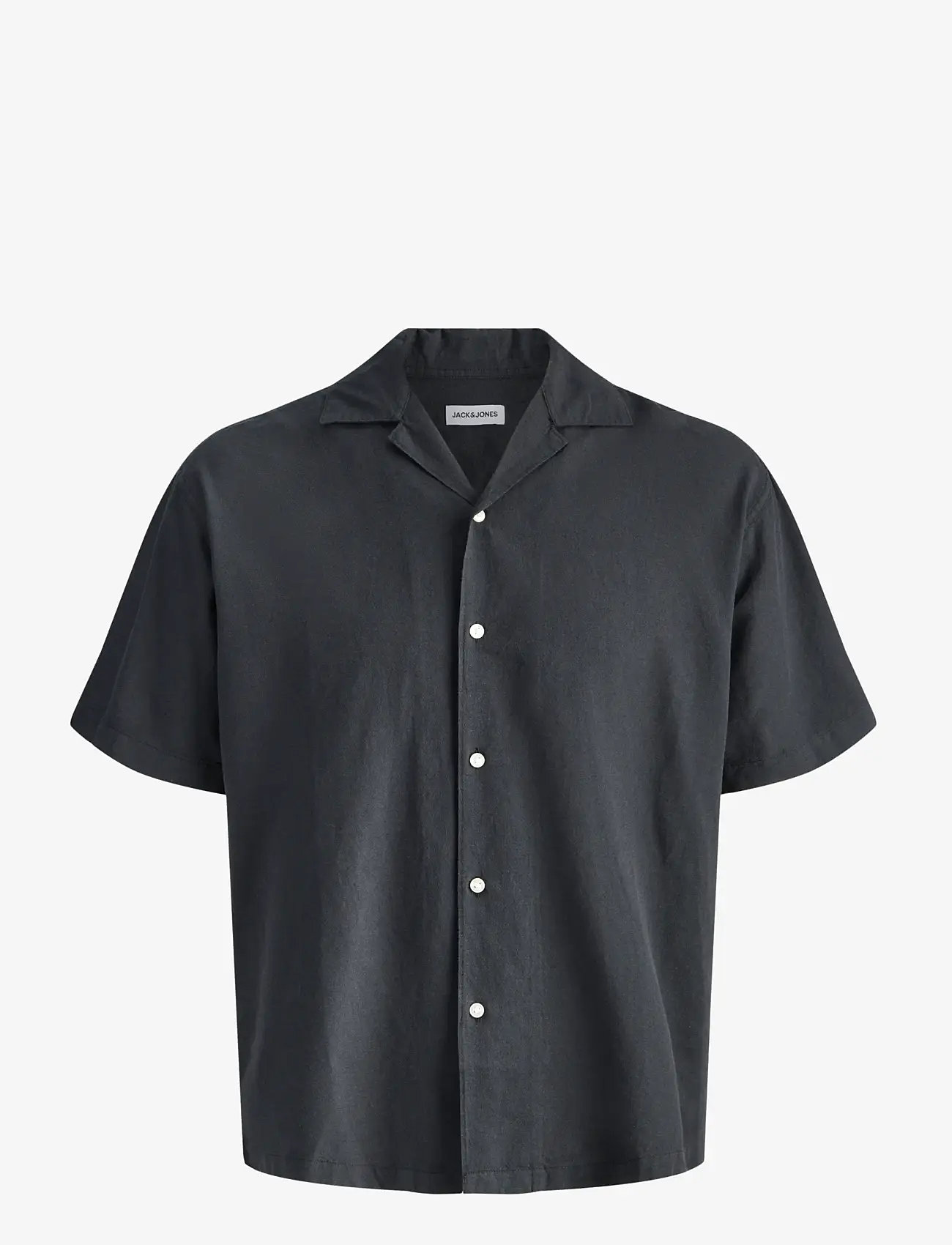 Jack & Jones - JJEBREEZE LINEN BLEND RESORT SHIRT SS SN - hørskjorter - black - 1