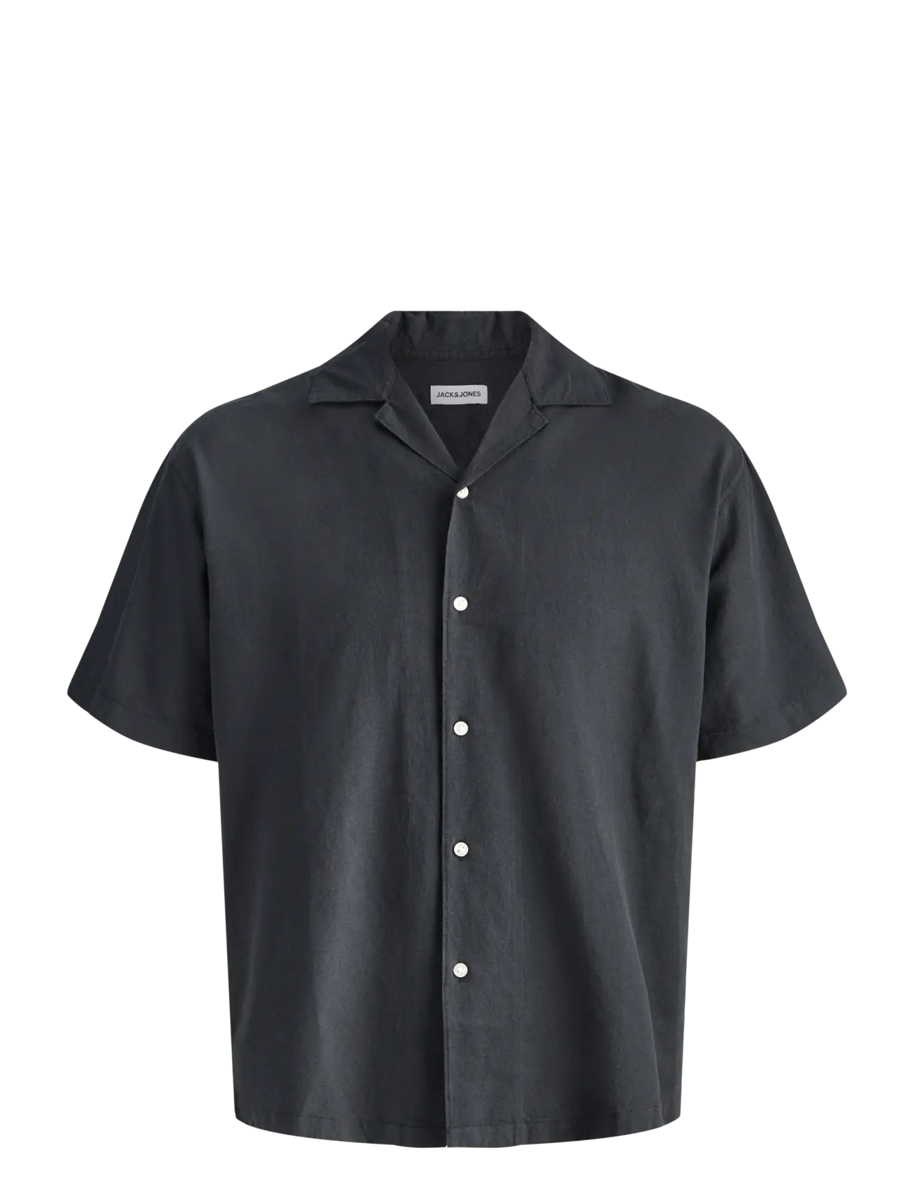 Jack & Jones JJEBREEZE LINEN BLEND RESORT SHIRT SS SN - Linneskjortor - BLACK / grey