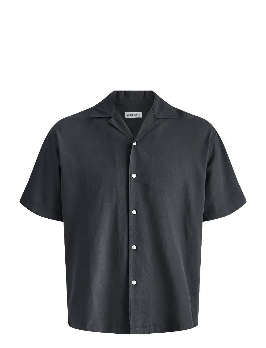 Jack & Jones - JJEBREEZE LINEN BLEND RESORT SHIRT SS SN - lininiai marškiniai - black - 1