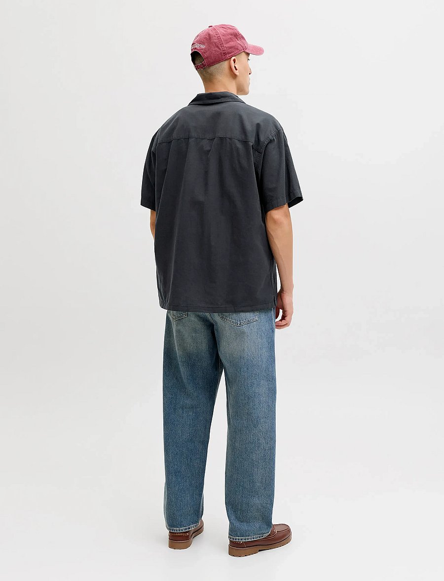 Jack & Jones - JJEBREEZE LINEN BLEND RESORT SHIRT SS SN - lininiai marškiniai - black - 2