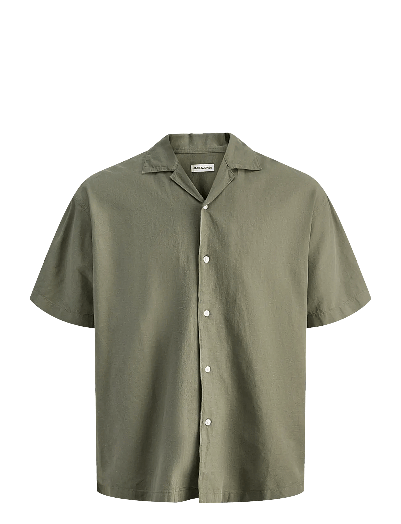 Jack & Jones - JJEBREEZE LINEN BLEND RESORT SHIRT SS SN - leinenhemden - dusty olive - 1