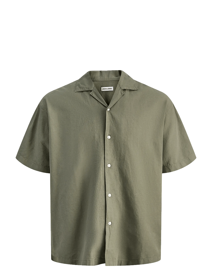 Jack & Jones - JJEBREEZE LINEN BLEND RESORT SHIRT SS SN - chemises de lin - dusty olive - 1