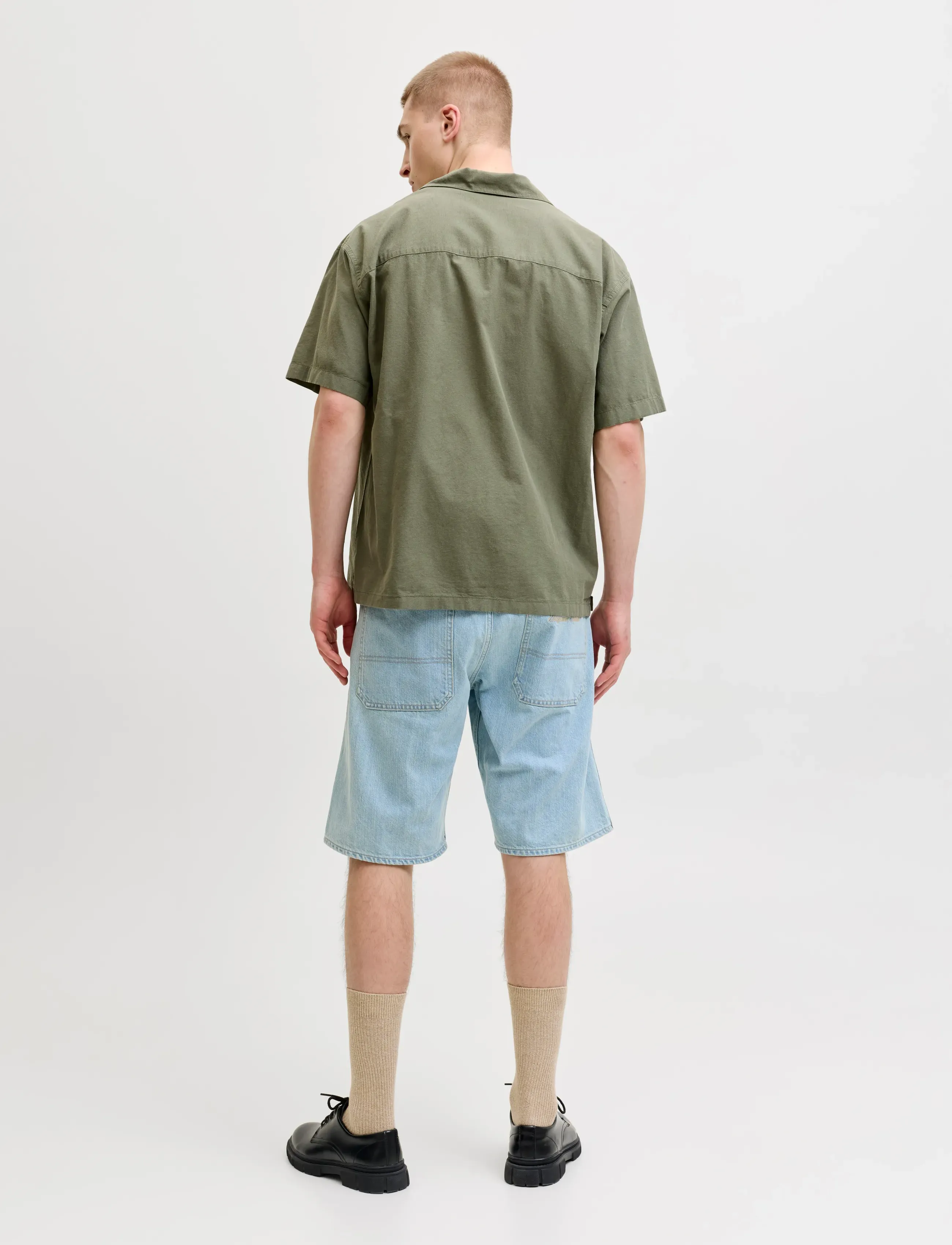 Jack & Jones - JJEBREEZE LINEN BLEND RESORT SHIRT SS SN - chemises de lin - dusty olive - 3