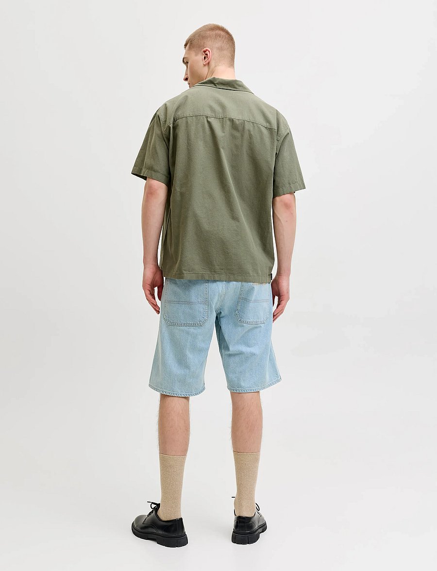 Jack & Jones - JJEBREEZE LINEN BLEND RESORT SHIRT SS SN - chemises de lin - dusty olive - 3