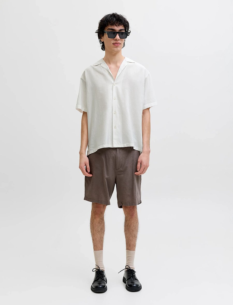 Jack & Jones - JJEBREEZE LINEN BLEND RESORT SHIRT SS SN - chemises de lin - white - 3