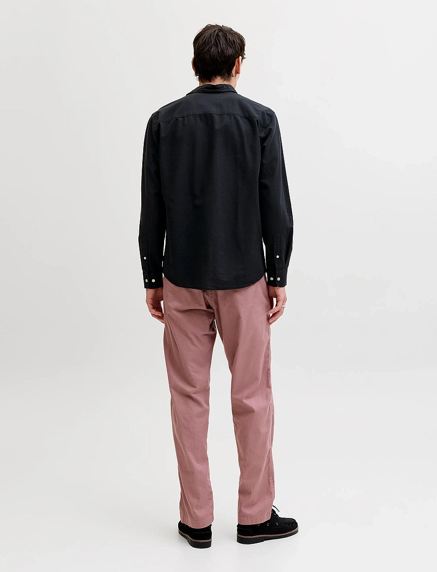 Jack & Jones - JJEBREEZE LINEN BLEND SHIRT L/S SN - hørskjorter - black - 2