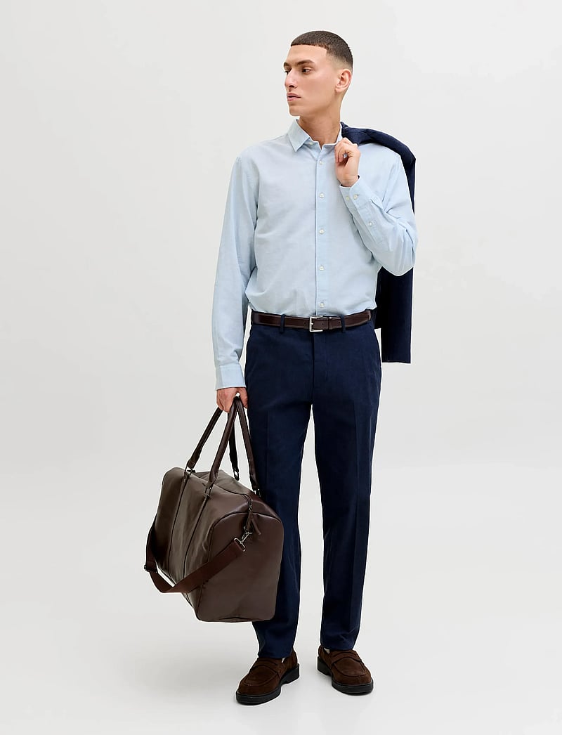 Jack & Jones - JJEBREEZE LINEN BLEND SHIRT L/S SN - hørskjorter - celestial blue - 4