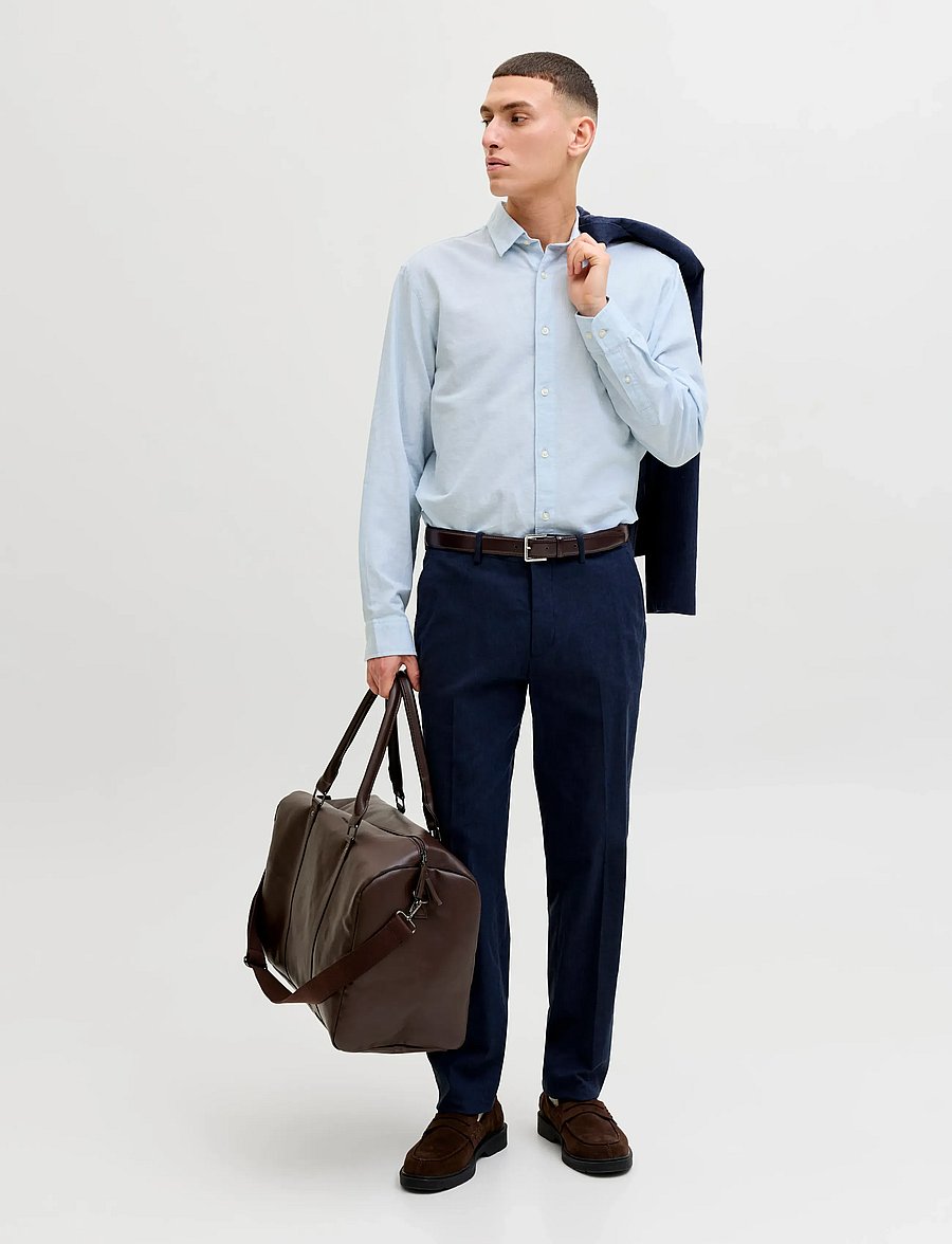 Jack & Jones - JJEBREEZE LINEN BLEND SHIRT L/S SN - linased särgid - celestial blue - 4